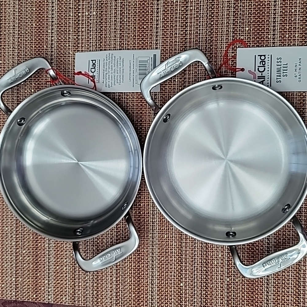 All-Clad Stainless Steel 6" Mini Gratin Pan, 2pcs set NWT